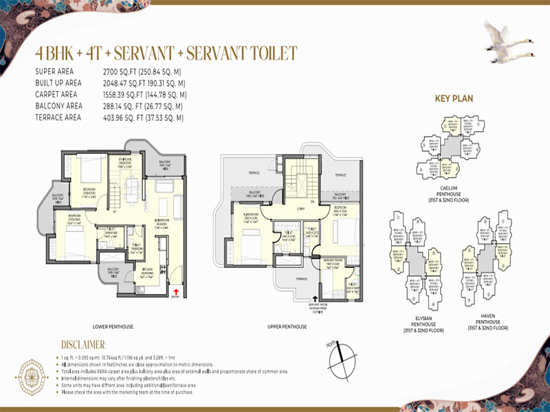 3 BHK + 3T Floor Plan