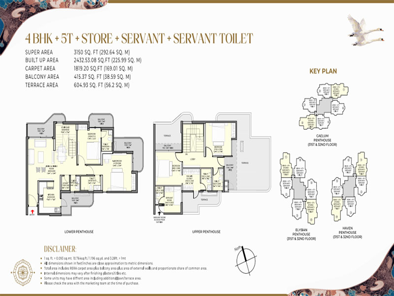 3 BHK + 3T Floor Plan