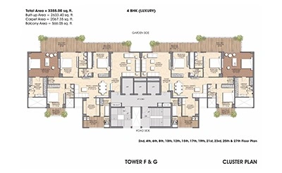 Ace Arte 3 Bedroom indicative floor plan