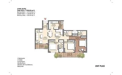 Ace Arte 3 Bedroom indicative floor plan