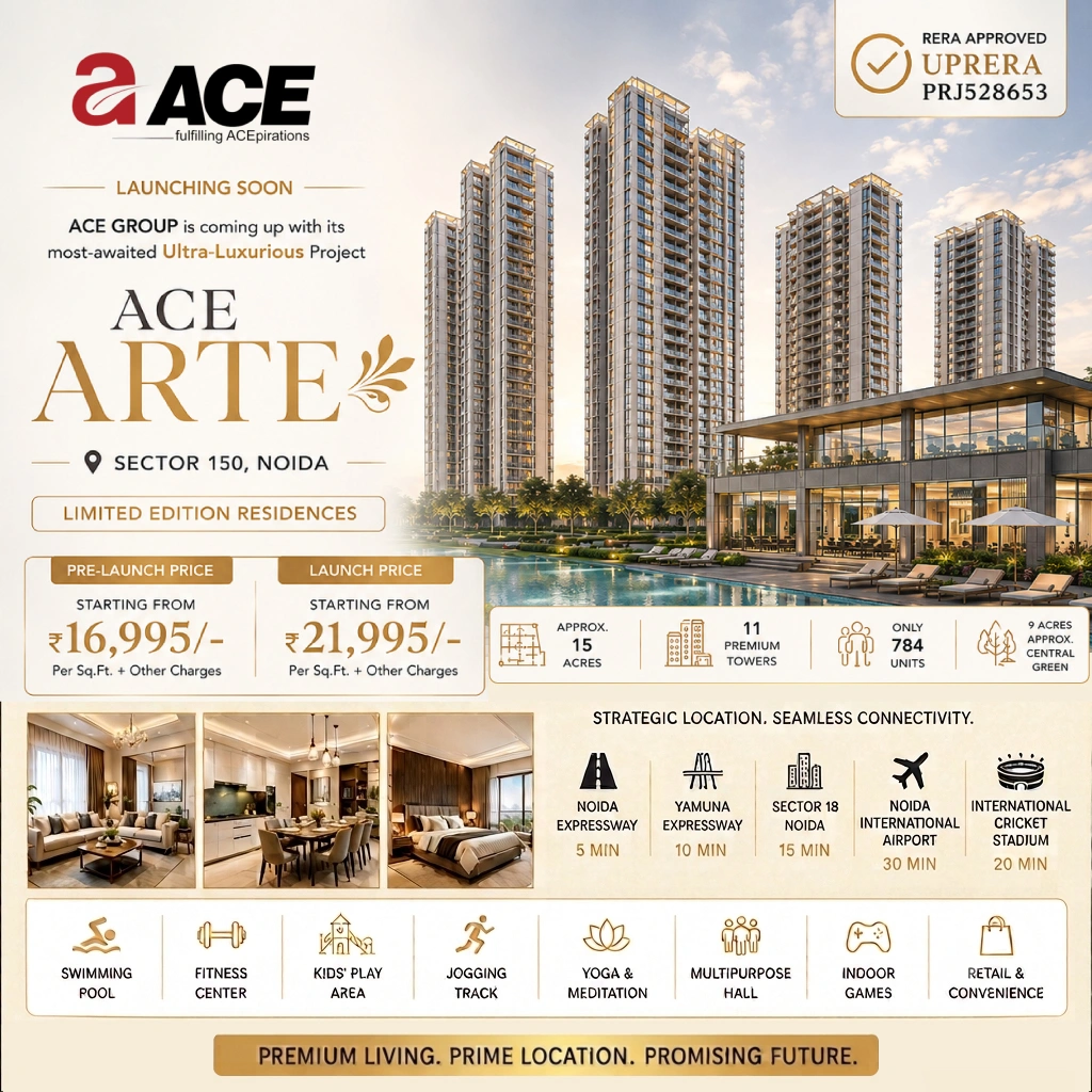 Ace Arte tower exterior, Sector 150, Noida Expressway